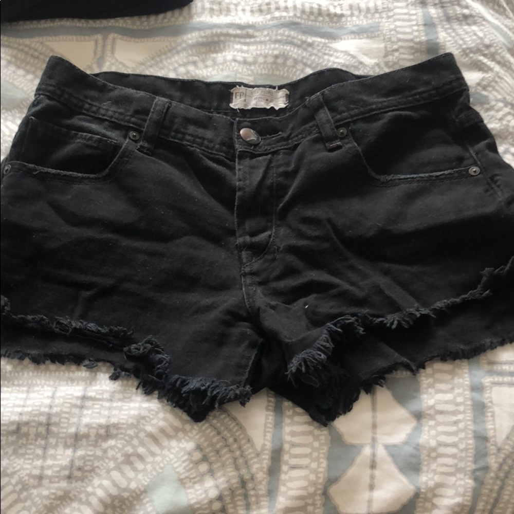 Free People black jean shorts